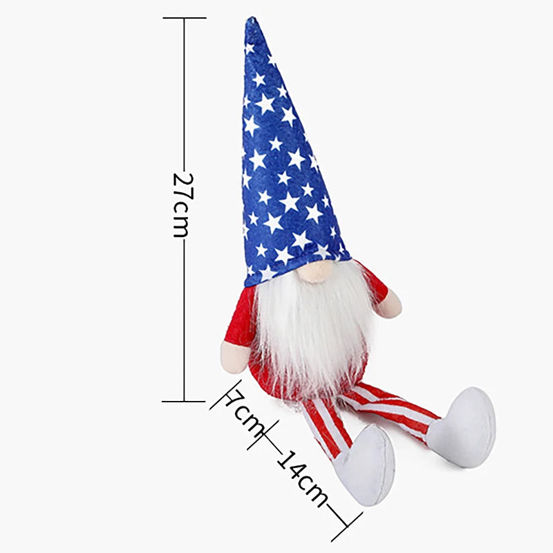 Promotion! American Independence Day Doll Decor Pointed Hat Hanging Leg Doll Ornament, Faceless Dolls Gnome Children Toy Gift