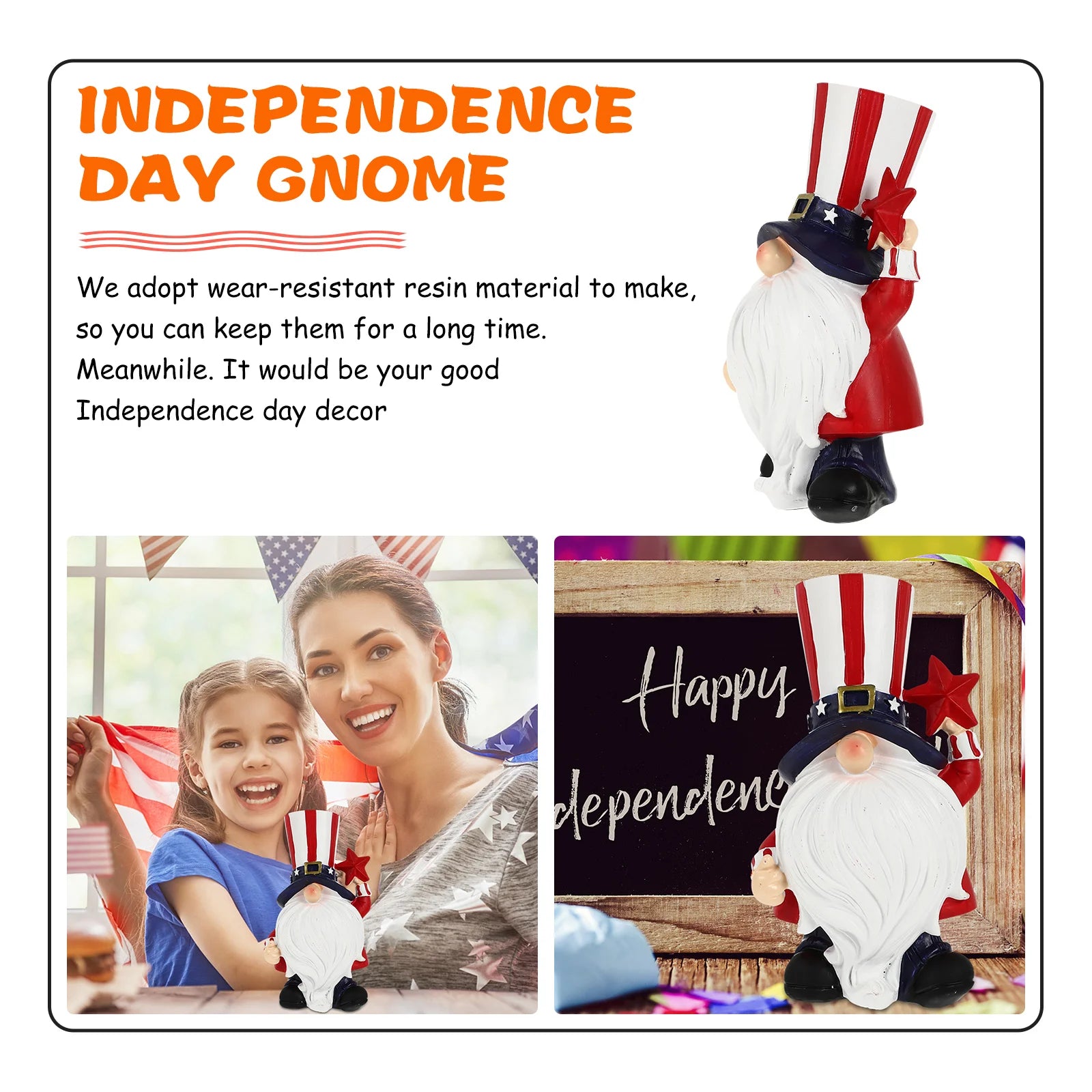 Decor Independence Day Gnomes Dwarf 4th of July Decoration Decorations Desktop Figurine Patriotic