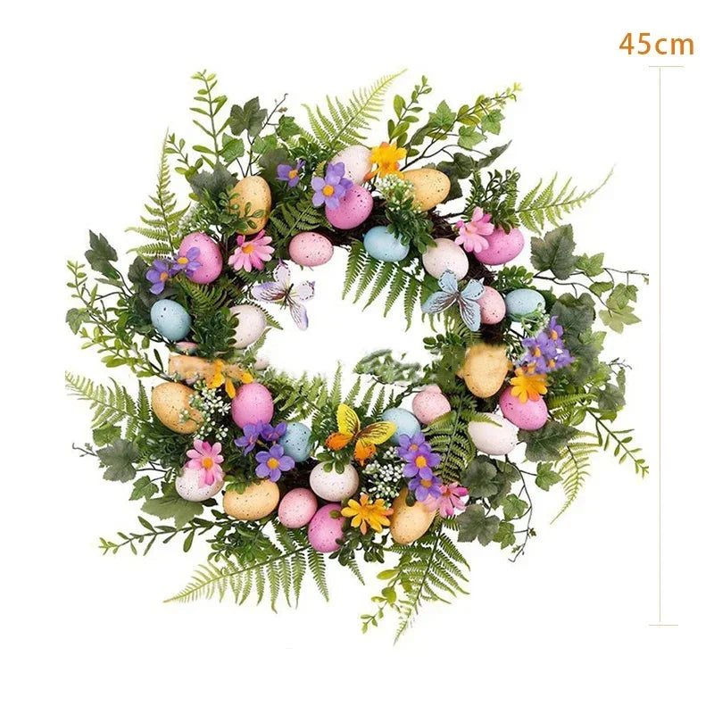 5 Styel Bow Ribbon Easter Eggs Wreath Easter Eggs Garland Door Ornaments Wall Decor Happy 2023 Easter Day Decor For Home Kids