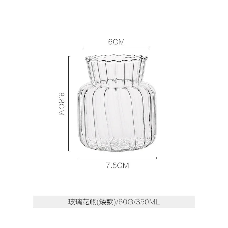 Flower Vase Glasses For Plants Nordic Glass Flower Vase Transparent Hydroponic Glass Flower Pot Home Decoration Table Ornaments