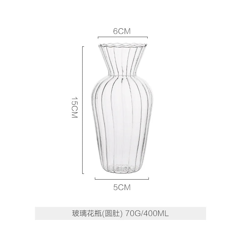 Flower Vase Glasses For Plants Nordic Glass Flower Vase Transparent Hydroponic Glass Flower Pot Home Decoration Table Ornaments