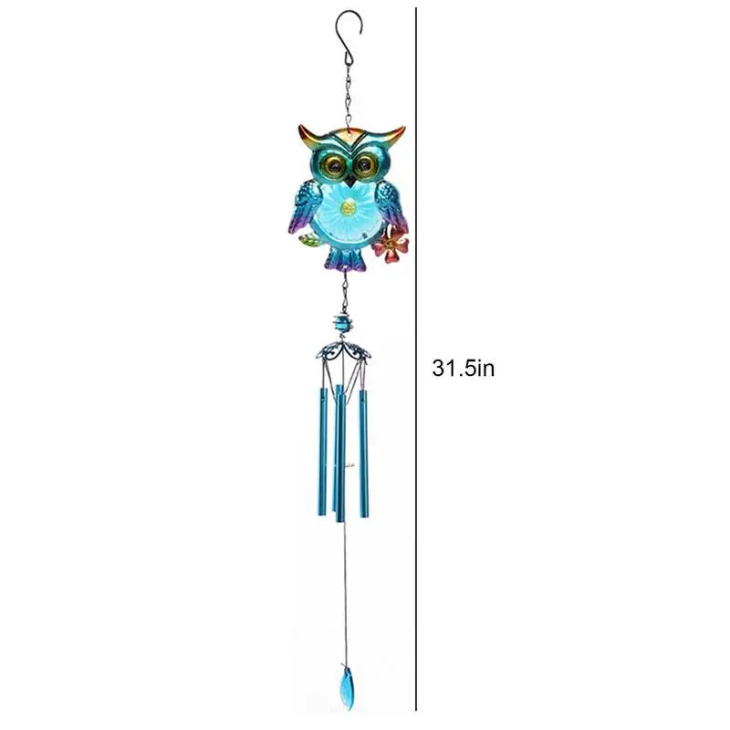 Metal Wind Chimes Owls Hanging Owl Christmas Ornament With S Hook Outdoor Wind Chimes Indoor Stained Glass Metal Tubes Music