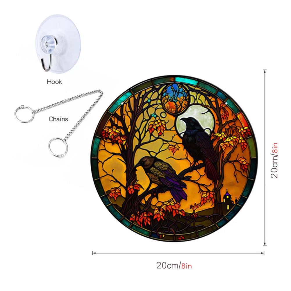 Window Hanging Whimsical Halloween Party Decor Stained Glass For Window Hanging Enchanting Aura Immerse Yourself in Beauty