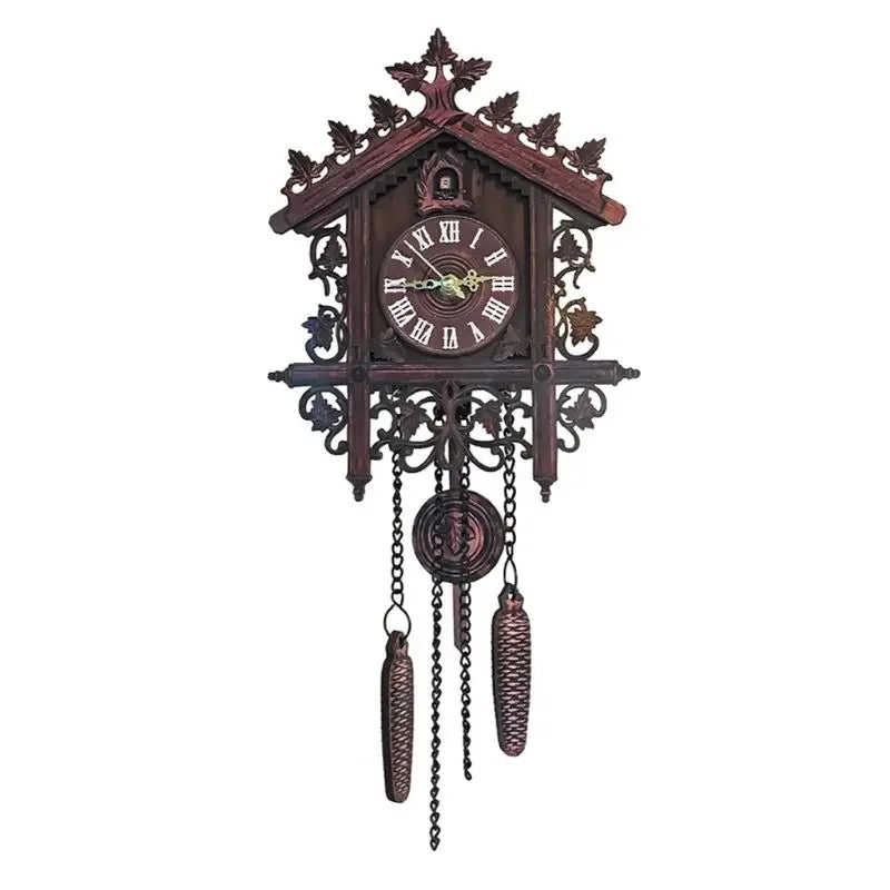 Vintage Wooden Hanging Cuckoo Wall Clock for Living Room Home Restaurant Bedroom