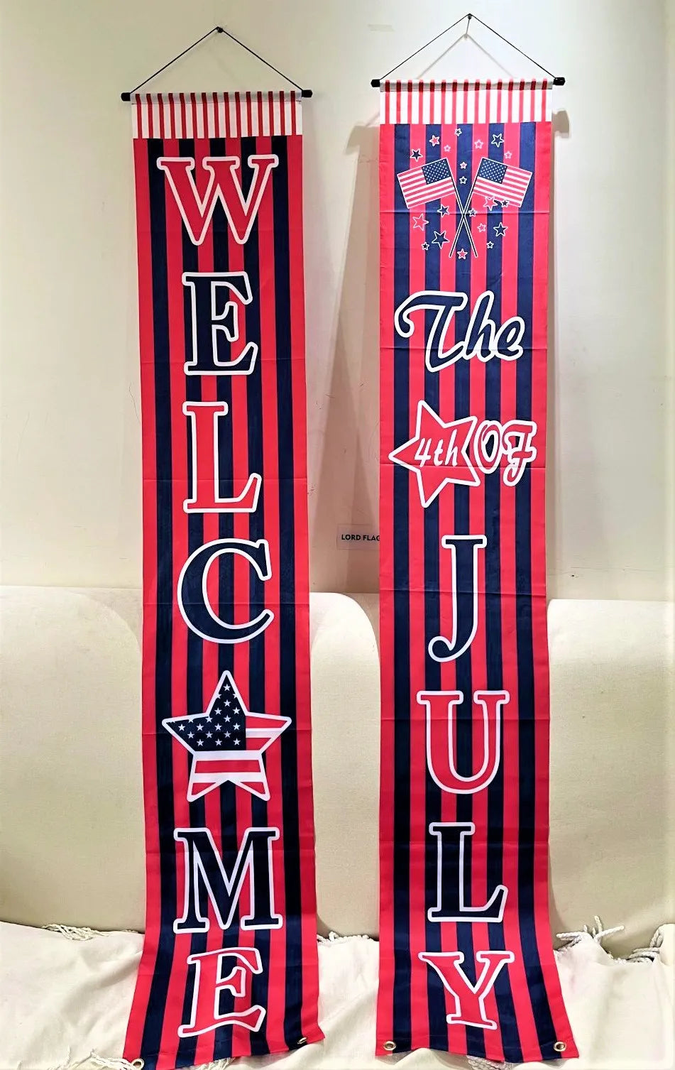 Free shipping 2pcs/set USA Independence Day couplet July 4th 31*180CM Hanging banner Indoor Outdoor Decorations