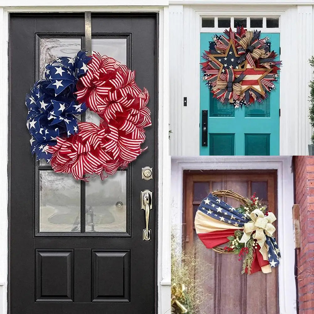 4th Of July Patriotic Wreath America Independence Day Home Party Hanging Garland Tinsel Wall Flag Tree American Supp J4u0