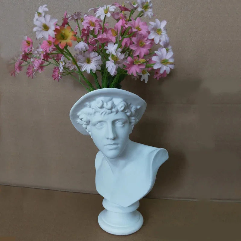 Modern Vase Nordic Style Human Face Vase Head Table Decorative Vases Ornaments Resin David Venus Vase Home Decor Accessories