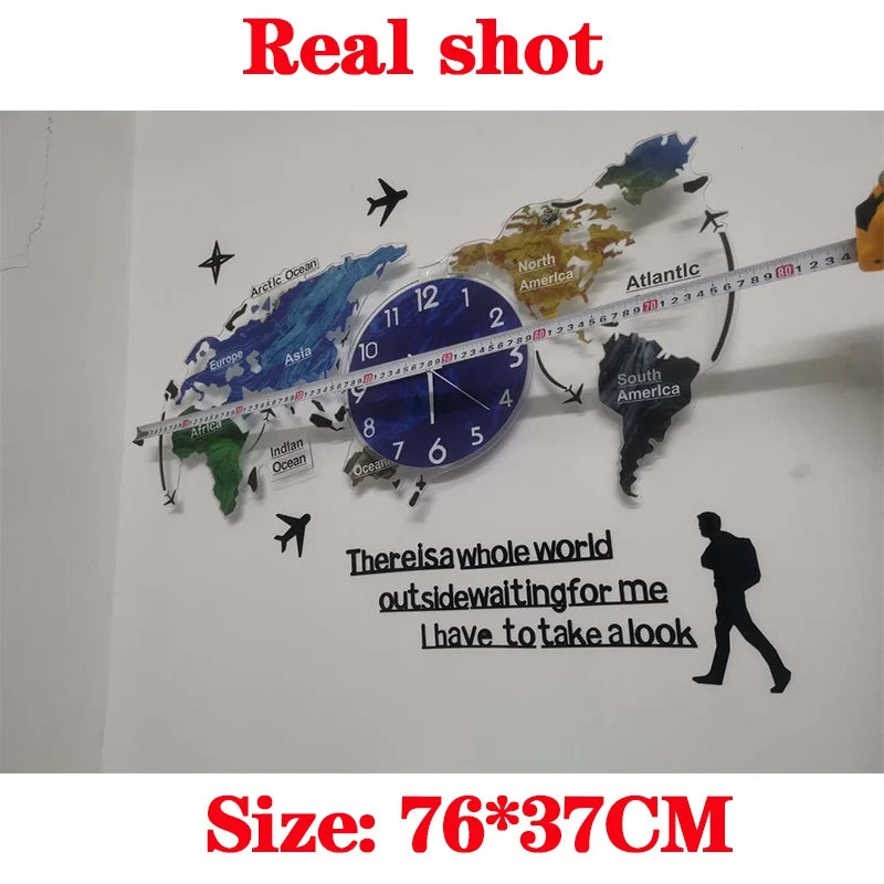 New Hot Unique Acrylic Wall Clock 3D DIY Large Wall Hanging Clock with Stickers Home Decorations