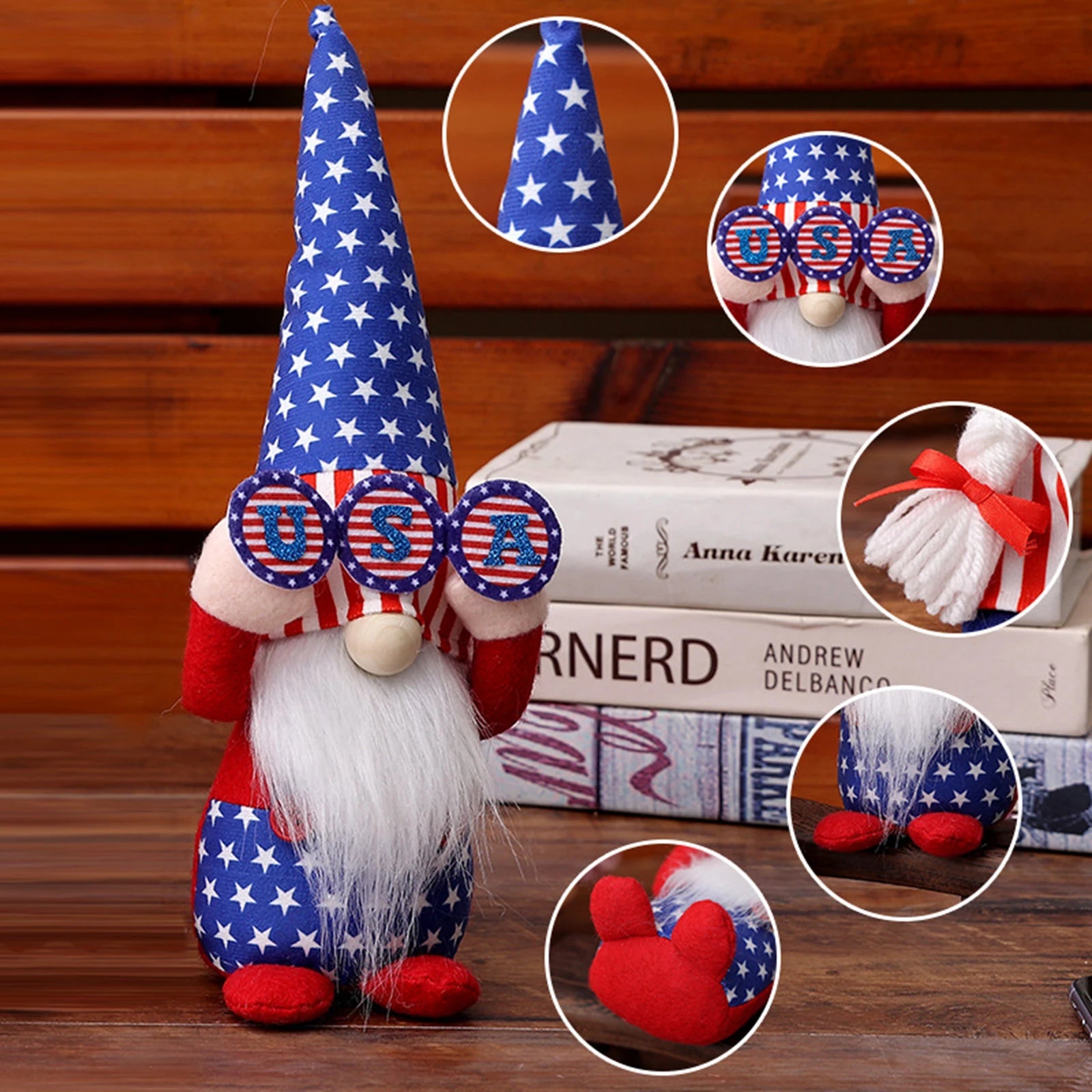 4th of July Gnome Decoration Cute Independence Day Mr & Mrs Swedish Tomte Gnome Ornaments Table Centerpieces