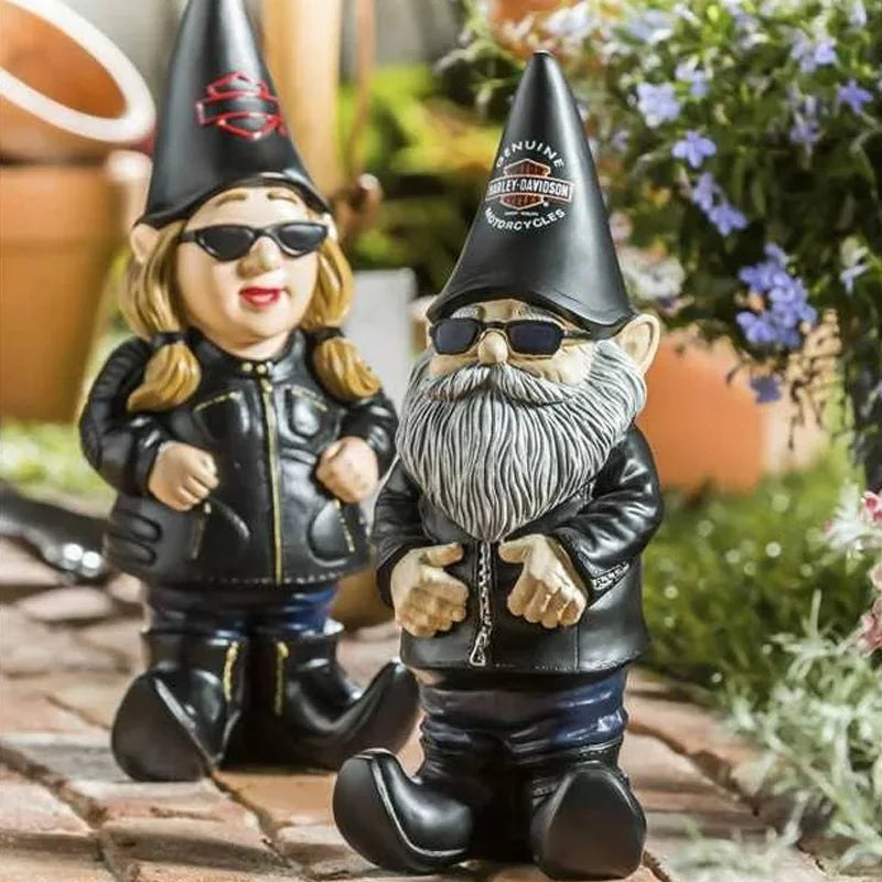 Locomotive Dwarf Drunk Biker Gnomes Bikini Fairy Garden Courtyard Crafts Kit Statue Miniature Micro Landscape Flowerpot Ornament