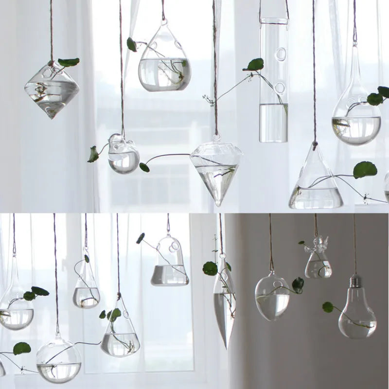 YXYMCF Hanging Glass Vase Microlandscape Terrarium Hydroponic Plant Flower Mini Vase Living Room Home Decor Modern Plants Pot