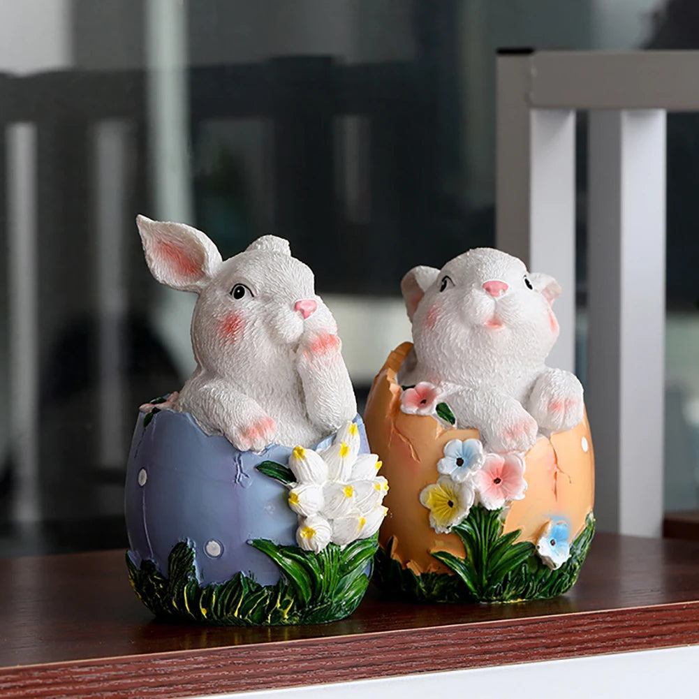 Easter Rabbit Statues Decorative  Gnomes Figurines Spring Summer Table Decor Animal Outdoor Figurine Gifts For Mom Women