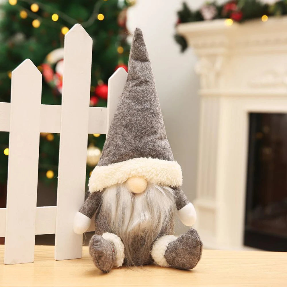 1pc Christmas Faceless Santa Claus Gnome Doll Christmas Decor Home Decor Desktop Decor Children ToysRed/Green/Grey 31cmx6cm