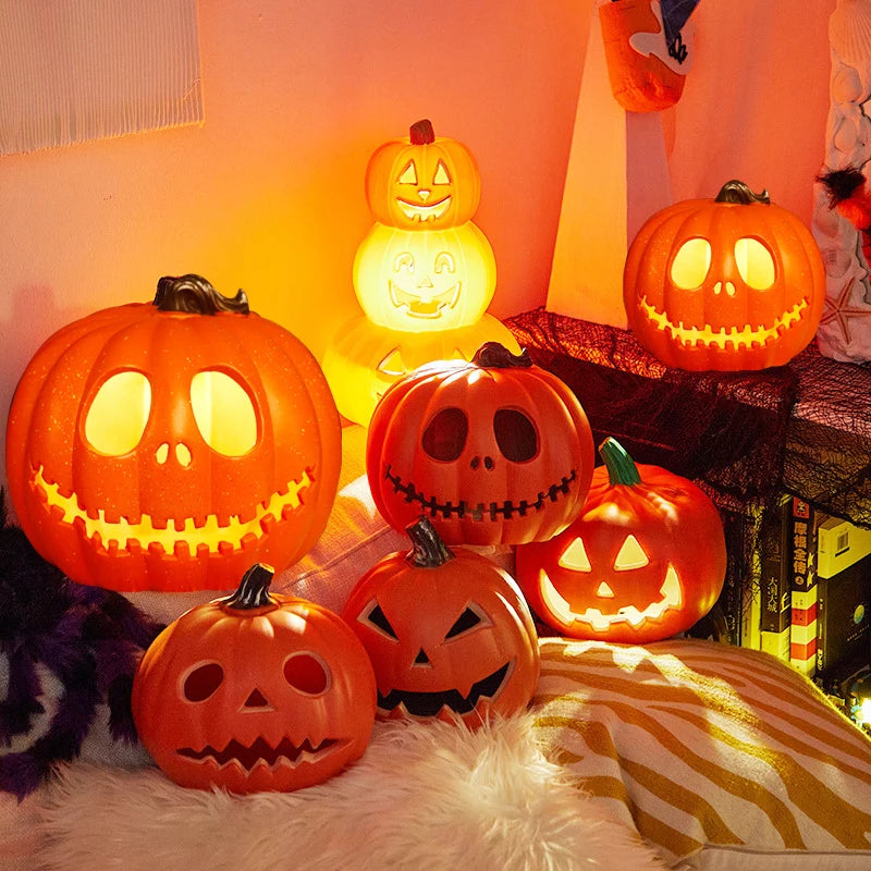 Halloween Decoration Props Pumpkin Lantern Cosplay Light Glow Supplies In The Dark Party Outdoor Decor Luminous Led Halloween