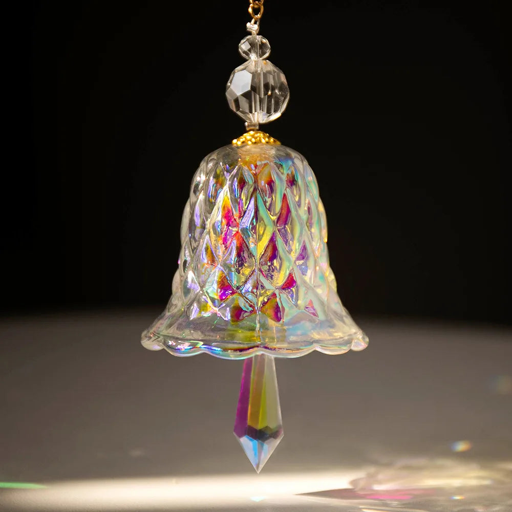 Crystal Wind Chimes Glass Bell Hanging Suncatcher Christmas Decoration Birthday Gift Crystal Bells for Wedding Souvenir