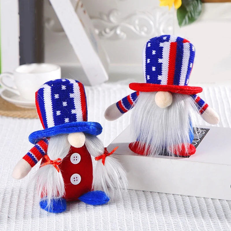 Fourth Of July Gnomes Decor - Red White And Blue Patriotic Decor Gift - Independence Day Centerpieces For Tables Decor Durable