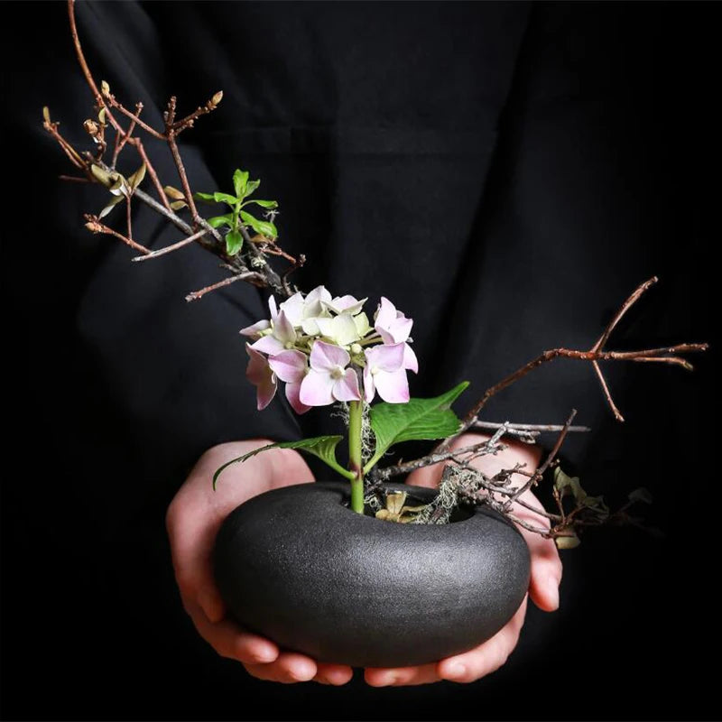 Ceramic Small Water Drop Flower Pot Vase Device Zen Tea Table Desktop Japanese Ikebana Flower Arrangement Utensils Ceramic Tools