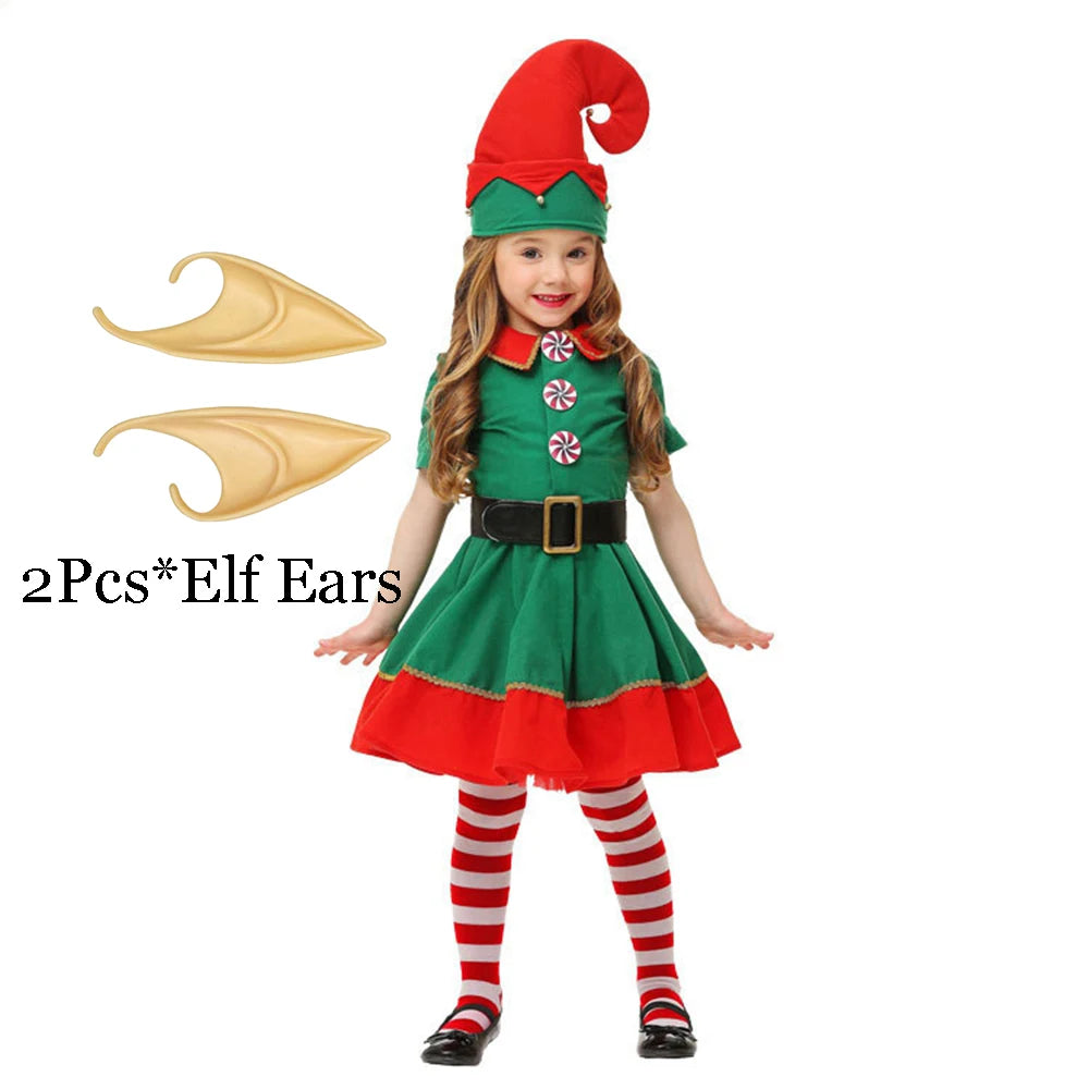 christmas santa claus costume green elf-limlight decor