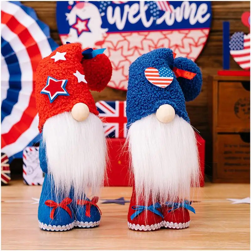 Patriotic Gnomes Plush doll Independence Day Decoration Gnome Doll Fourth Of July Patriotic Gnome Play Gift Faceless Baby