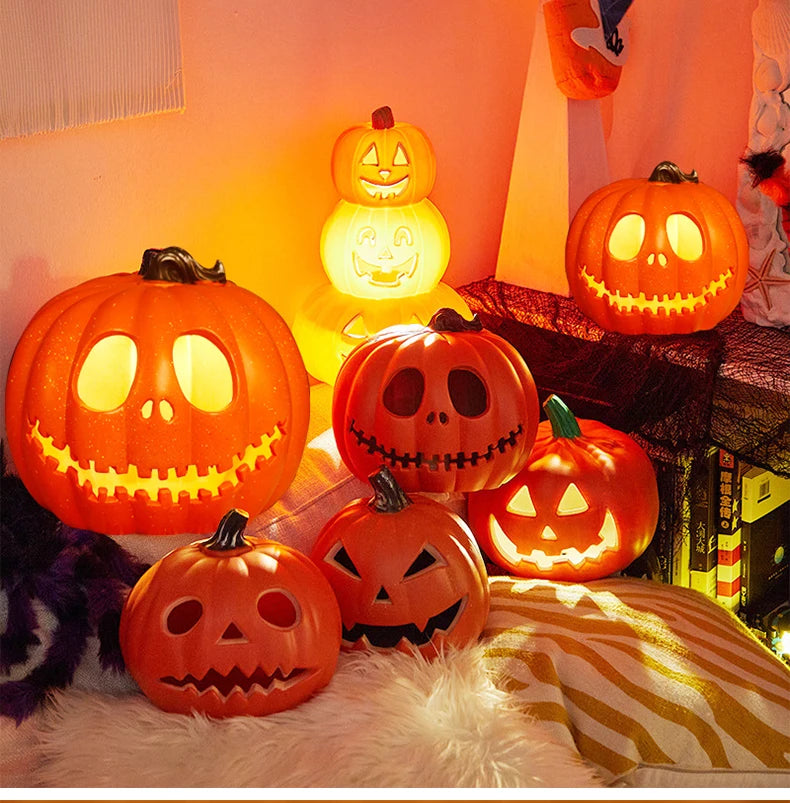 Halloween Decoration Props Pumpkin Lantern Cosplay Light Glow Supplies In The Dark Party Outdoor Decor Luminous Led Halloween