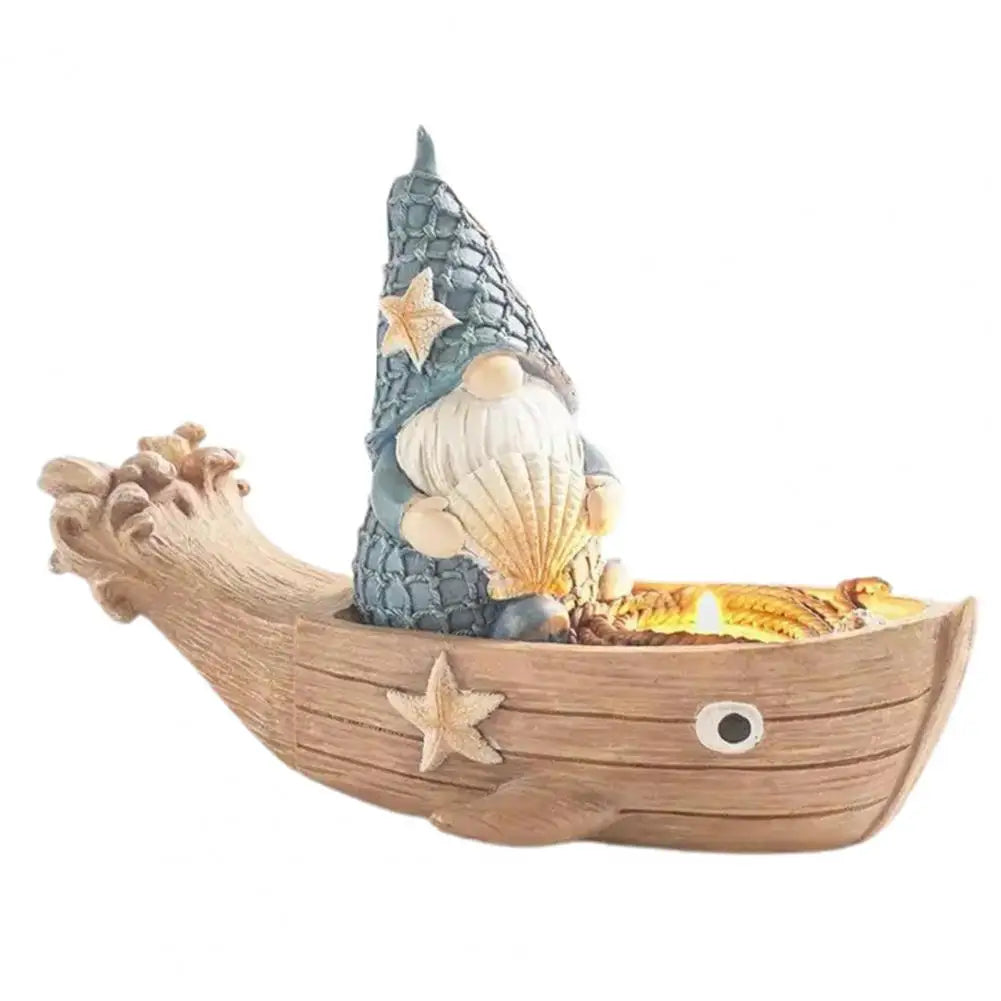 Ship Gnome Figurine Nautical Sailor Gnome Figurine Decor for Home Office Garden Resin Ocean Statue Summer Pool Ornaments Beach