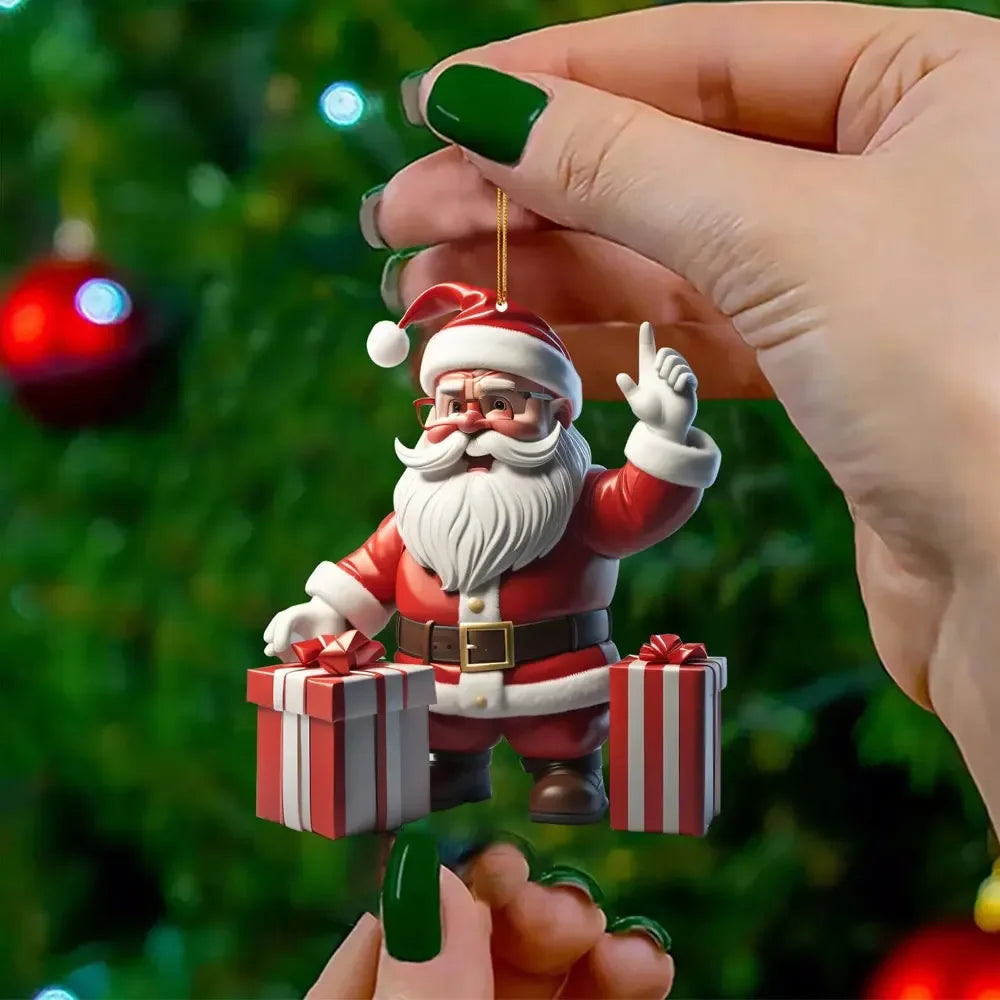 christmas cartoon santaclaus pendant christmas tree-limlight decor 