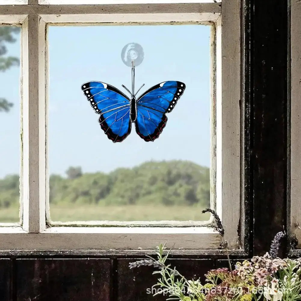 Stained Glass Suncatcher Handmade Butterfly Suncatcher Hanging Butterfly Panel Window Decor Beautiful Insect-inspired Window Art