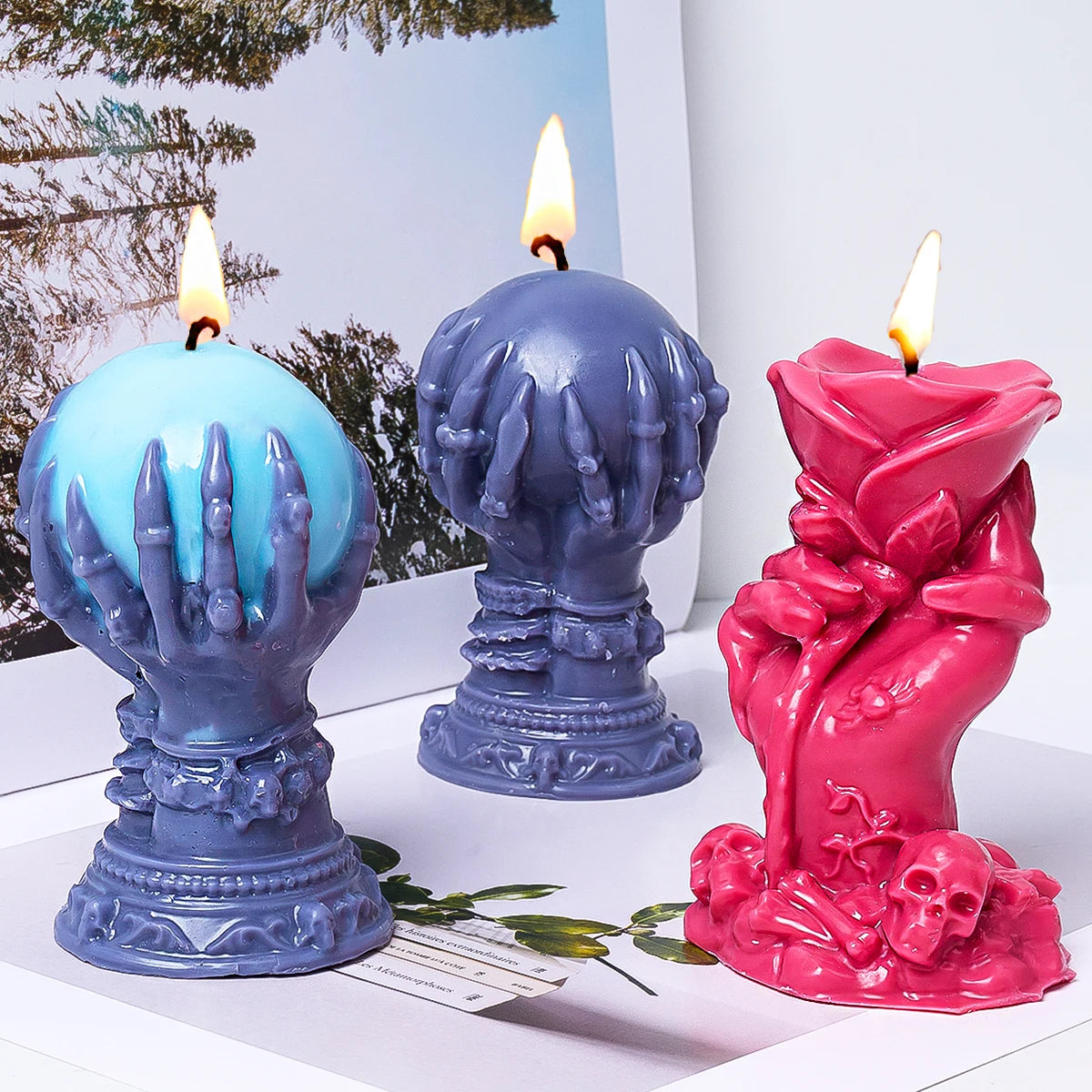 new rose hand silicone candle mold-decor 