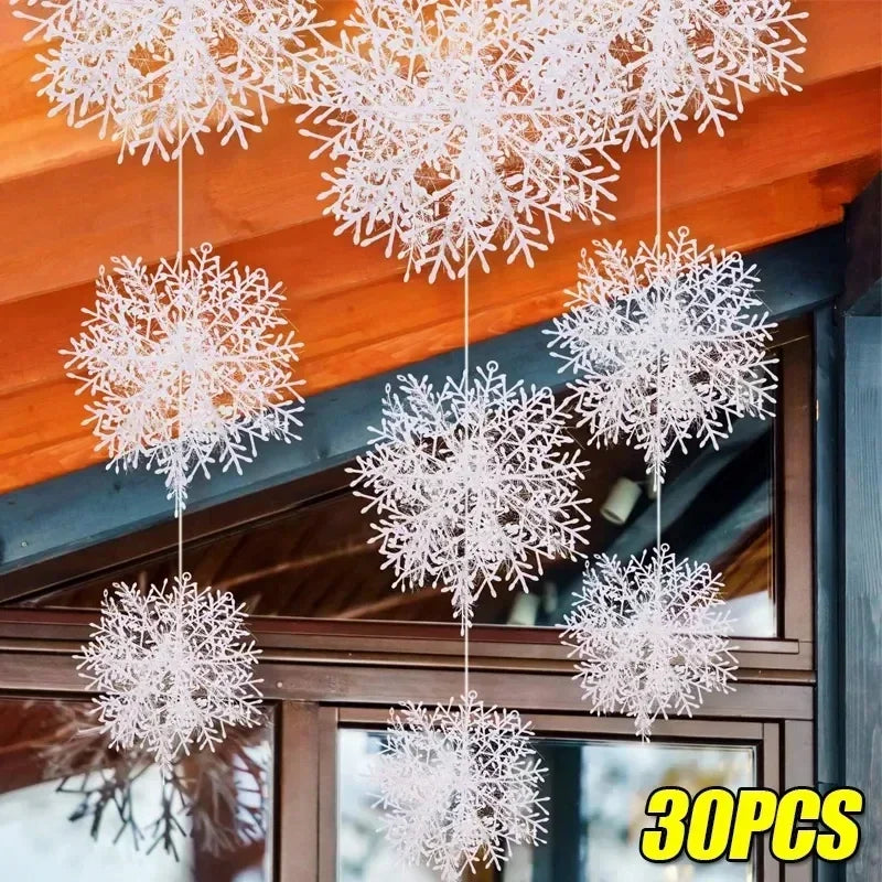 30pcs christmas treeglitter snowflake home party decorations-limlight decor 