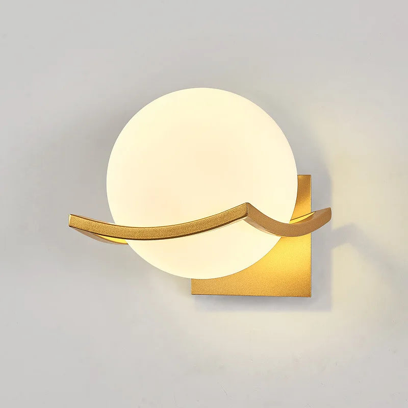 Modern Led wall Light Gold Glass Ball Wall Lamp living Room Bathroom Bedroom Bedside Entrance Porch Indoor Lighting DecorLamp