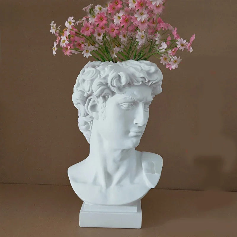 Modern Vase Nordic Style Human Face Vase Head Table Decorative Vases Ornaments Resin David Venus Vase Home Decor Accessories