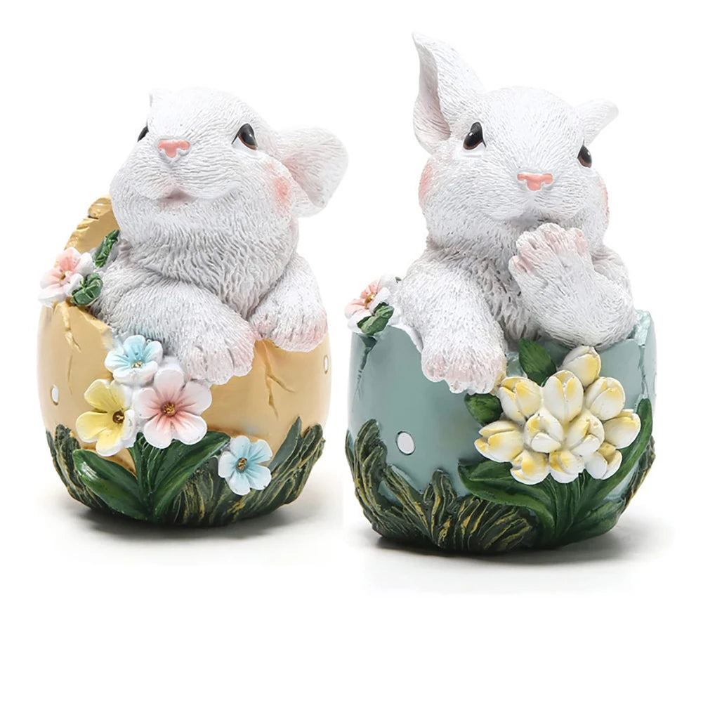 Easter Rabbit Statues Decorative  Gnomes Figurines Spring Summer Table Decor Animal Outdoor Figurine Gifts For Mom Women