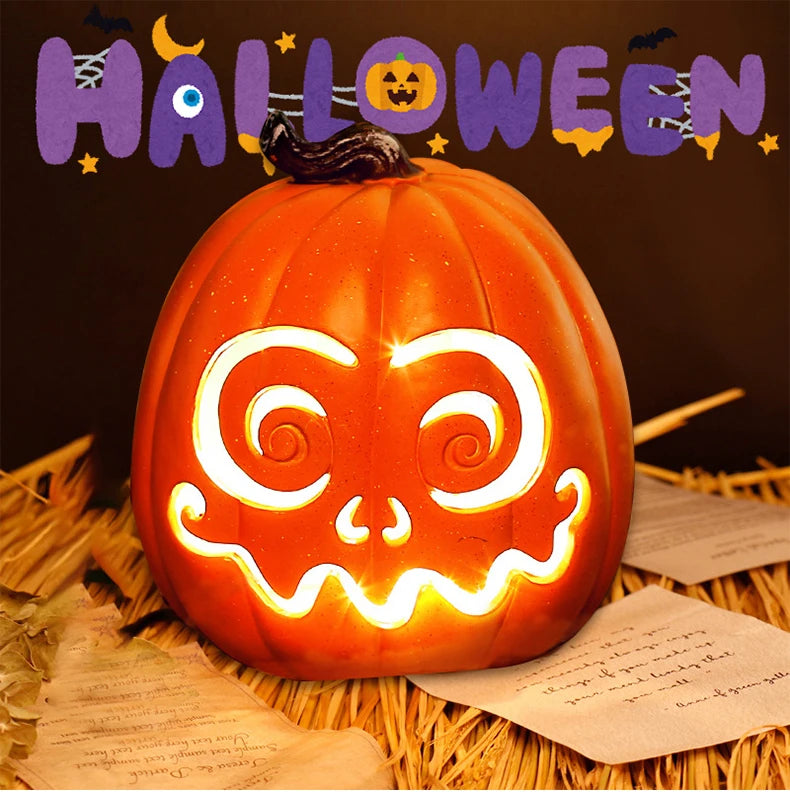 Halloween Decoration Props Pumpkin Lantern Cosplay Light Glow Supplies In The Dark Party Outdoor Decor Luminous Led Halloween