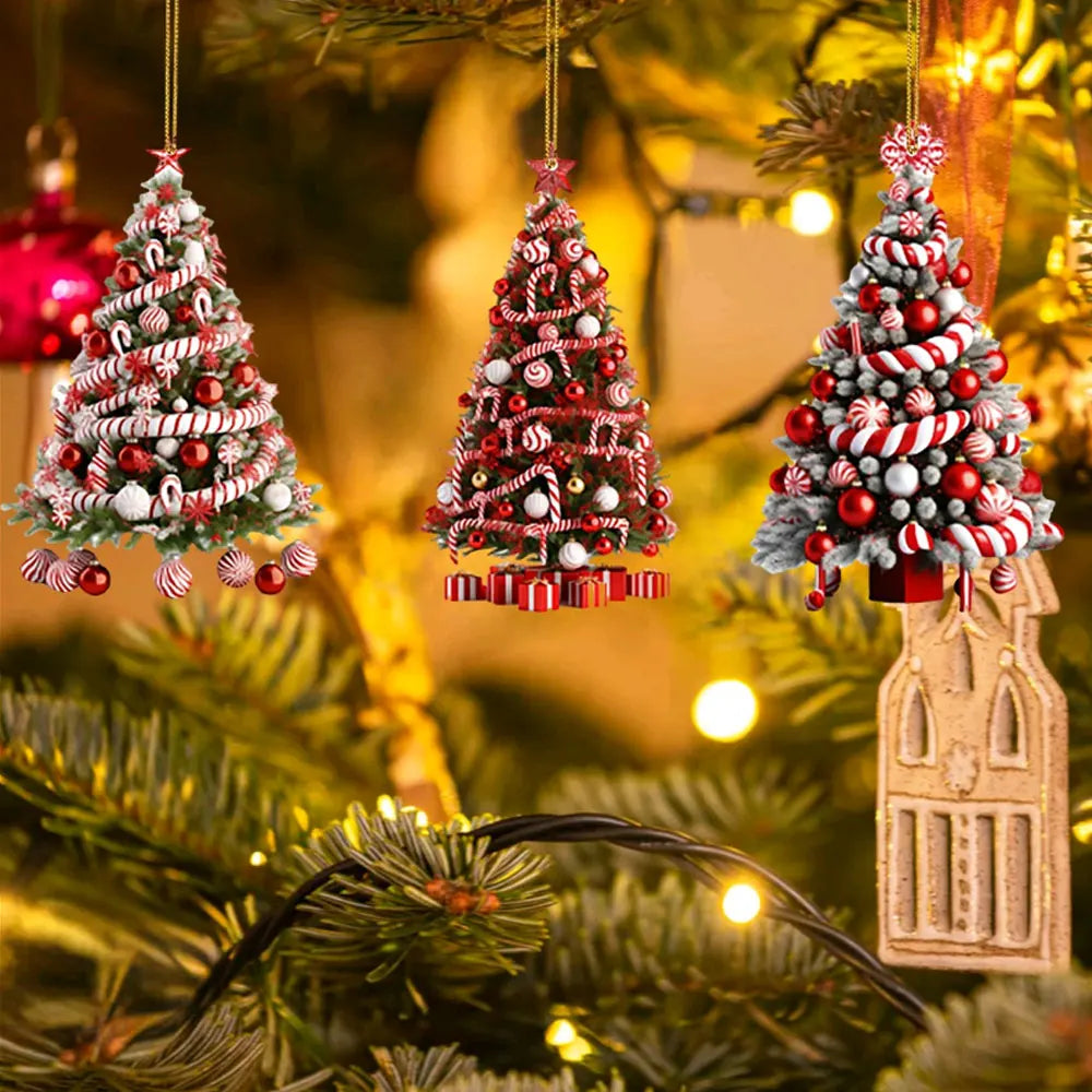 Christmas Tree Hanging Ornaments Pendant Xmas Home Table Decor Gift 2023 Happy New Year Decor 2024 Christmas Decoration