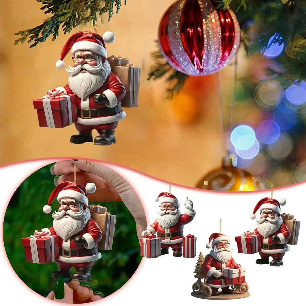 christmas cartoon santaclaus pendant christmas tree-limlight decor 