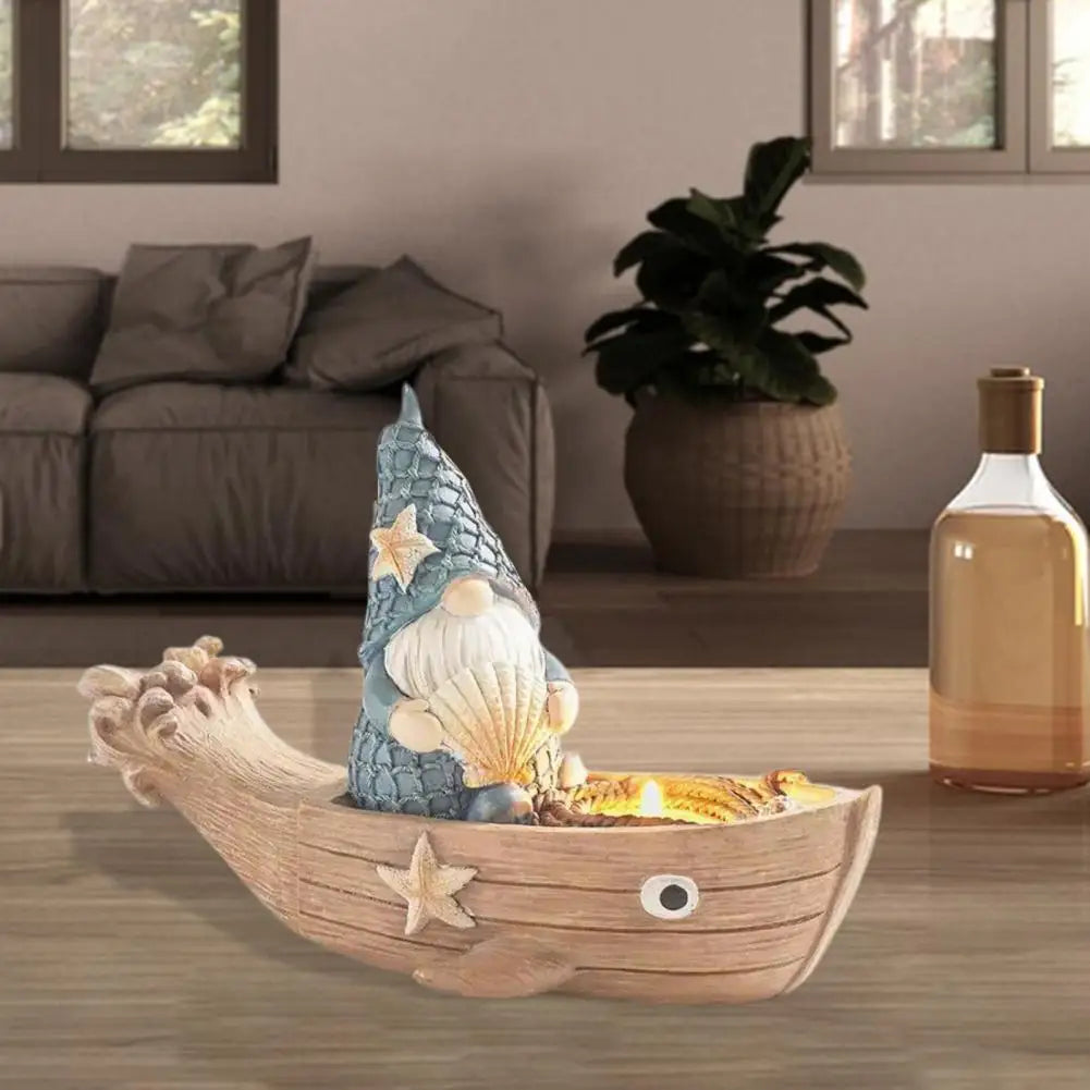 Ship Gnome Figurine Nautical Sailor Gnome Figurine Decor for Home Office Garden Resin Ocean Statue Summer Pool Ornaments Beach