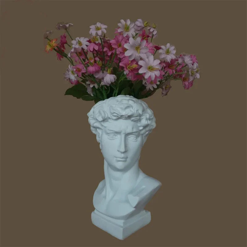 Modern Vase Nordic Style Human Face Vase Head Table Decorative Vases Ornaments Resin David Venus Vase Home Decor Accessories