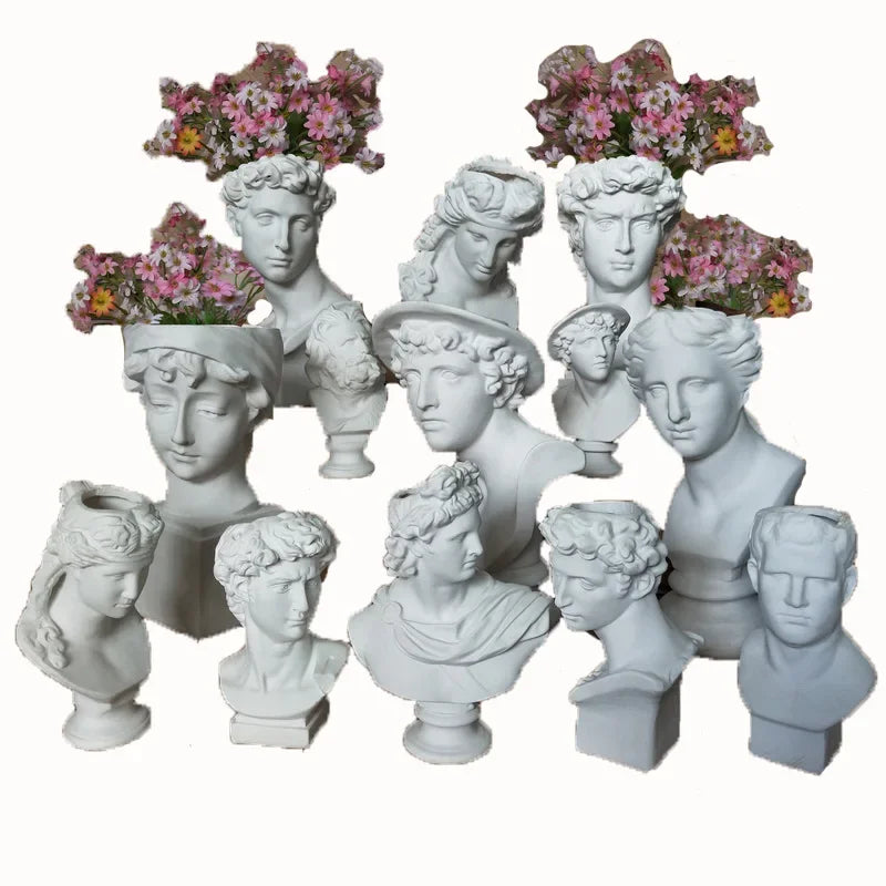 Modern Vase Nordic Style Human Face Vase Head Table Decorative Vases Ornaments Resin David Venus Vase Home Decor Accessories