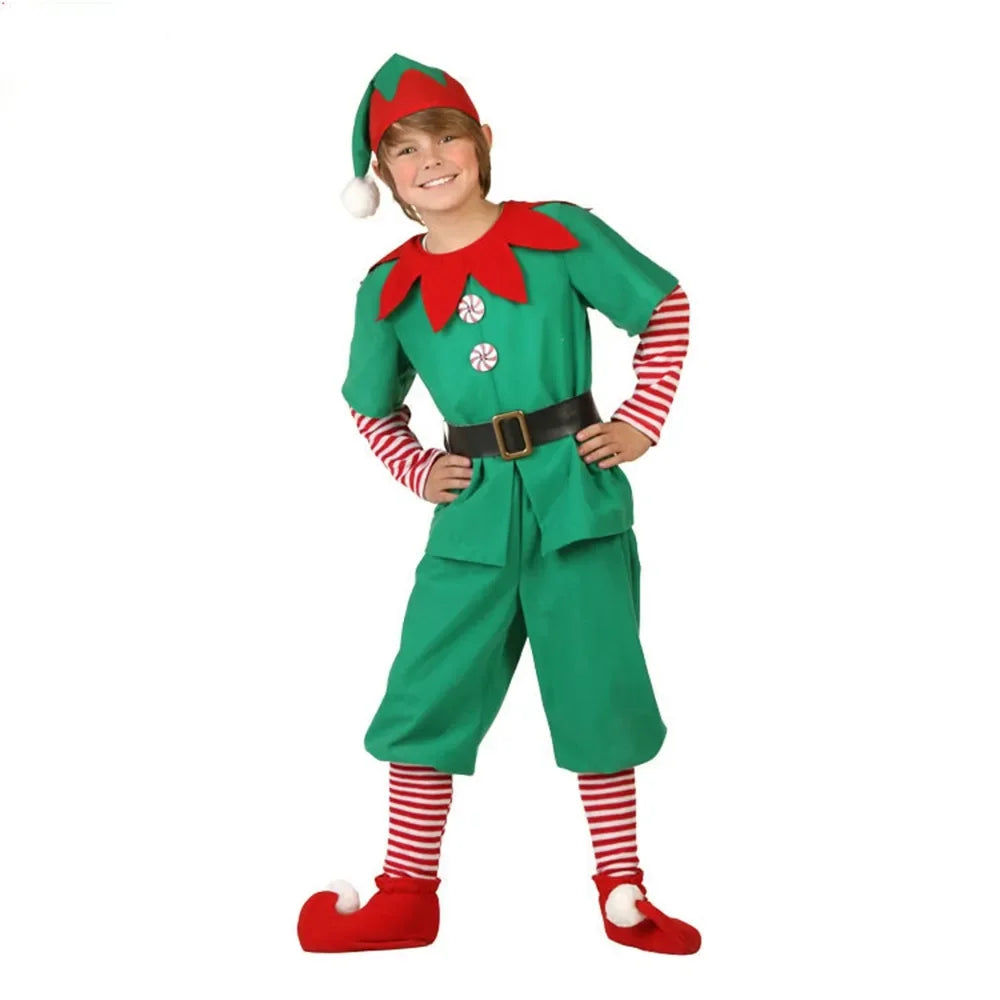 christmas santa claus costume green elf-limlight decor