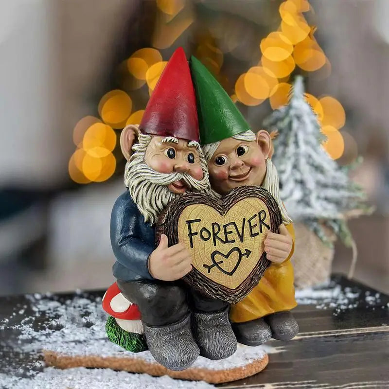 Gnomes Figurines Funny Resin Couple Tomte Garden Figurines For Desk Decorative Meaningful Figurine Ornaments For Husband