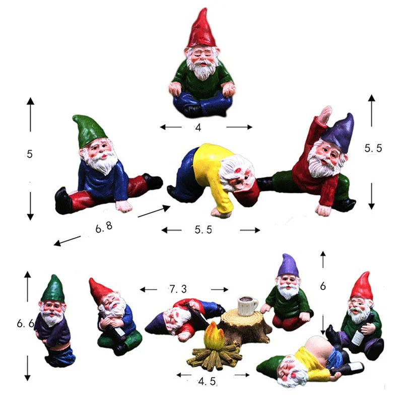 1pcs Cute Resin Garden Gnome Funny Dwarfs Store Lawn Ornaments For Home Office Desk Diy Crafts Figurines Bonsai Decoration