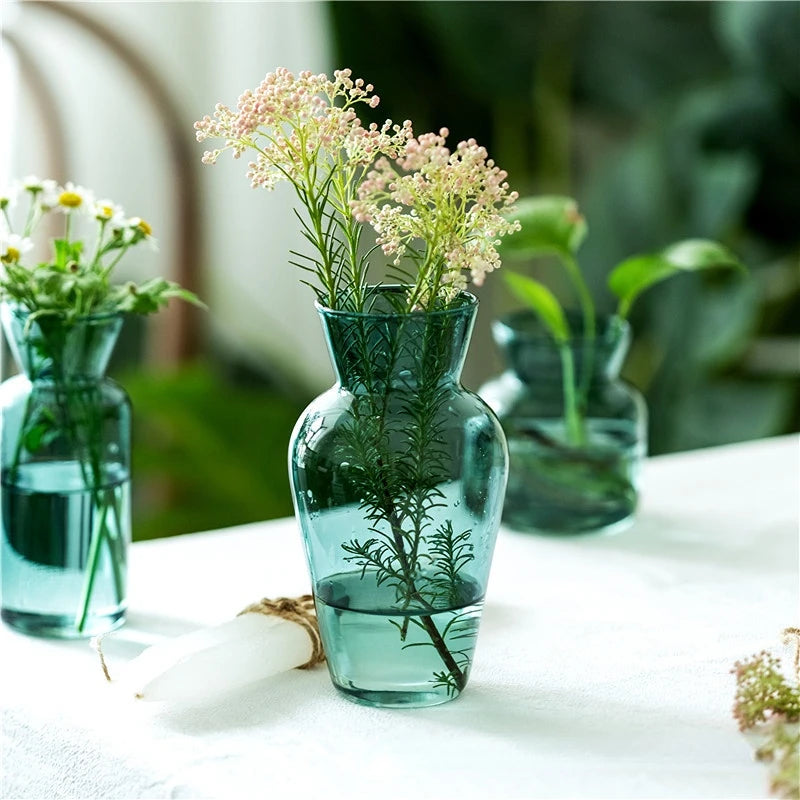 Glass Table Vase Creative Flower Vase Decorative Glass Bottles Clear Glass Vases for Centerpieces Home Decor Nordic Vase