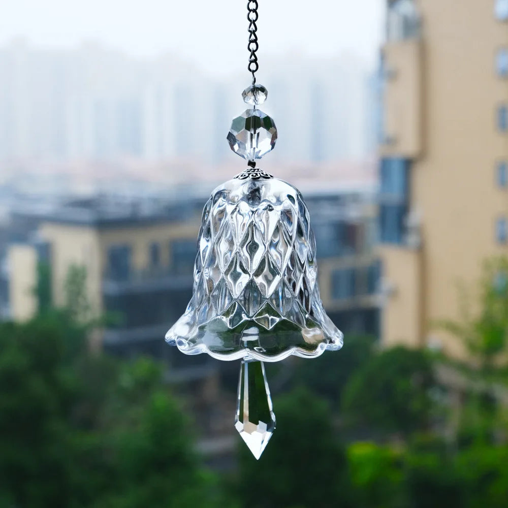 Crystal Wind Chimes Glass Bell Hanging Suncatcher Christmas Decoration Birthday Gift Crystal Bells for Wedding Souvenir