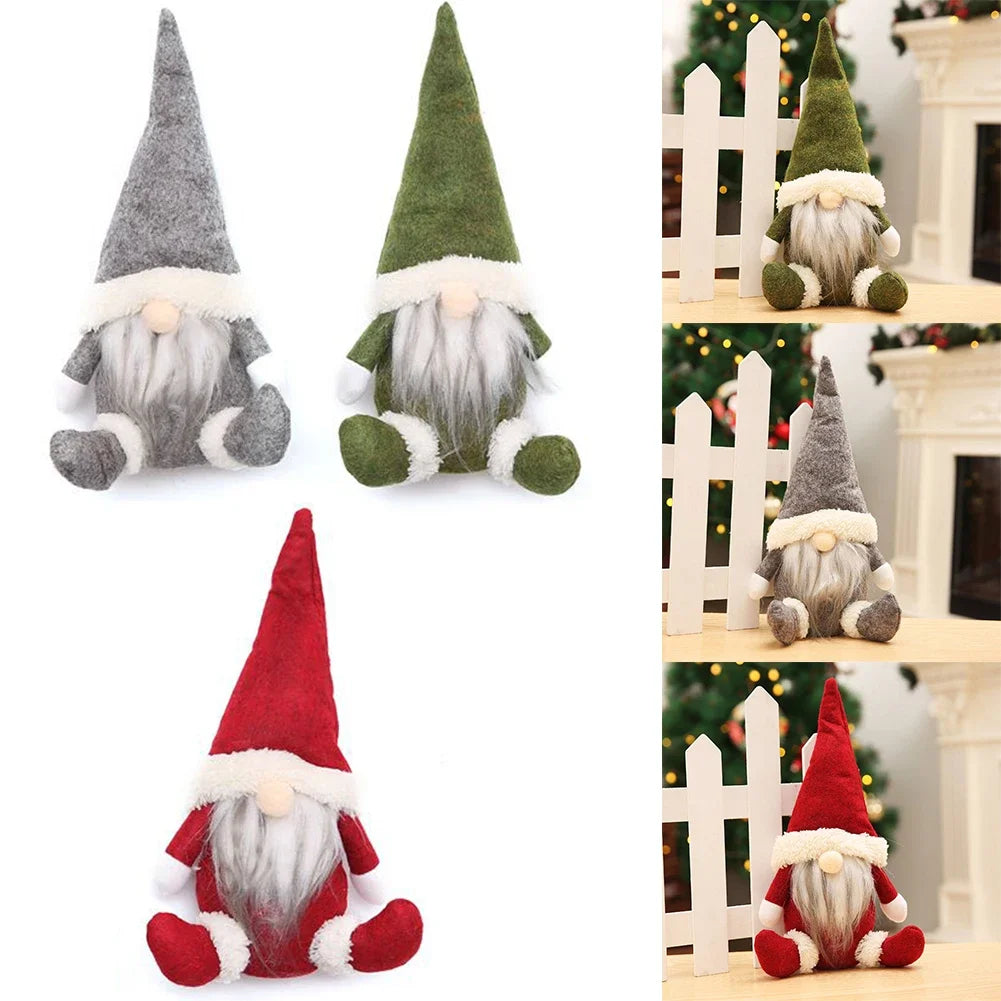 1pc Christmas Faceless Santa Claus Gnome Doll Christmas Decor Home Decor Desktop Decor Children ToysRed/Green/Grey 31cmx6cm