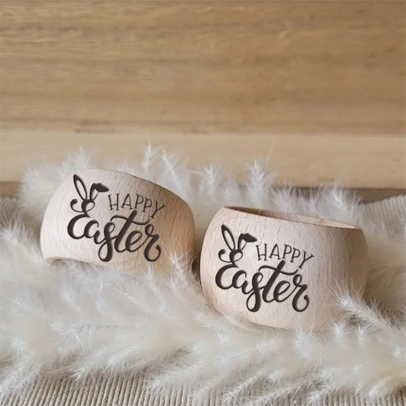 Bunny Rabbit ears Happyg Farmhouse rustic home table Dinner spring Egg Hunt par Easter wooden  Rinty DecoratiNapkinon sign gift