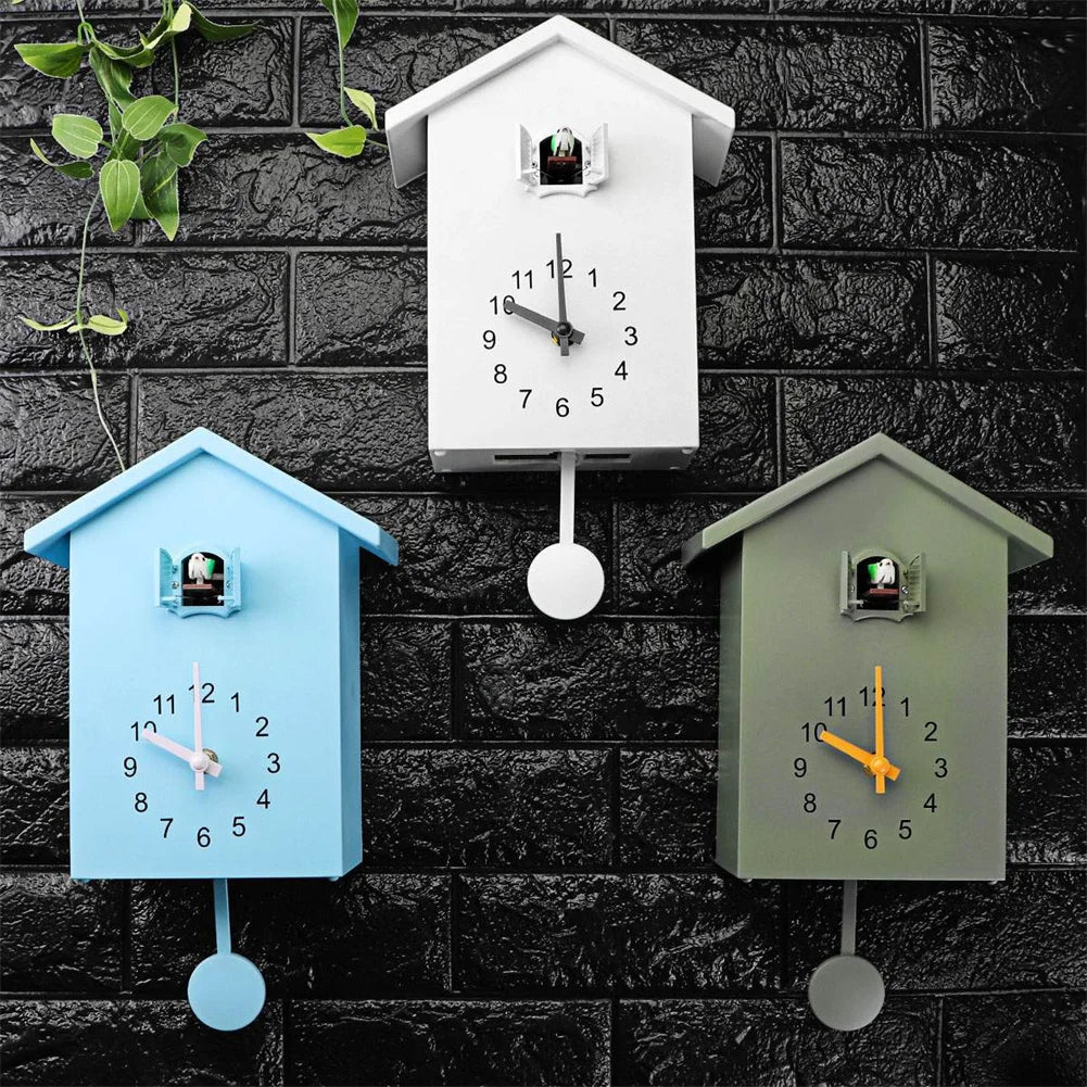 Modern Fashion Creative Pendulum Clocks Bird House Battery Powered Cuckoo Wall Clock For Living Room Kitchen,bedroom,living room