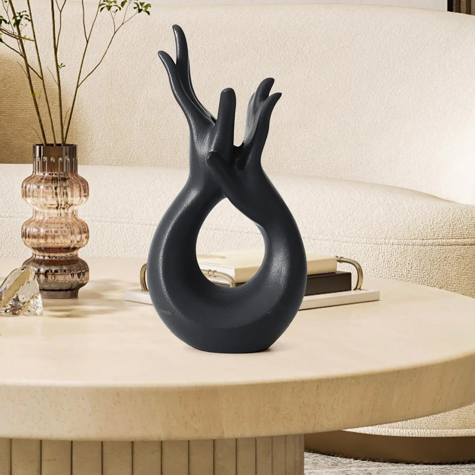 Human Body Ceramic Hand Vase Decorative Vase Table Centerpiece Unique Flower Vase for Bedroom Wedding Party Entryway Office Cafe