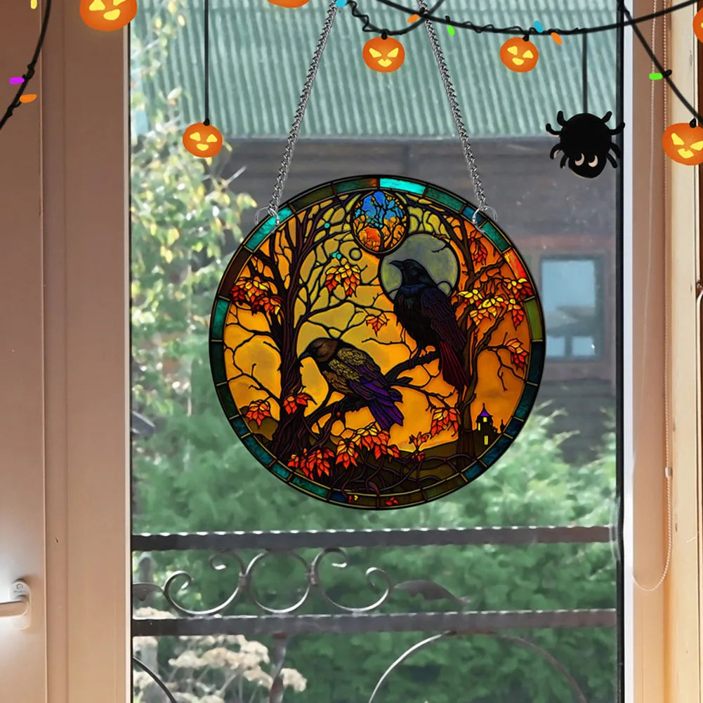 Window Hanging Whimsical Halloween Party Decor Stained Glass For Window Hanging Enchanting Aura Immerse Yourself in Beauty