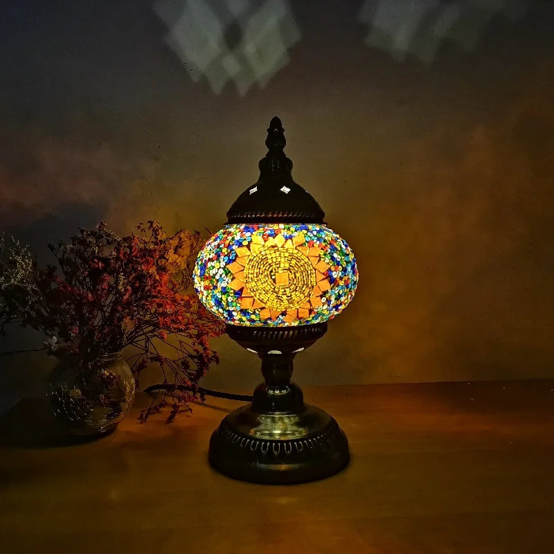 DIY Turkish Mosaic Light Material Package Handmade Table Lamp Design Lovers Parent-child Glass Night Lampara Birthday Gift