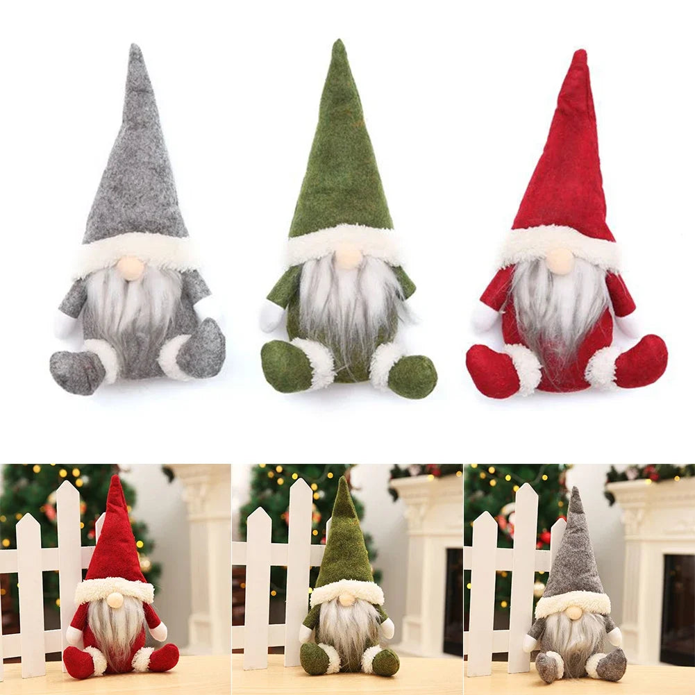 1pc Christmas Faceless Santa Claus Gnome Doll Christmas Decor Home Decor Desktop Decor Children ToysRed/Green/Grey 31cmx6cm